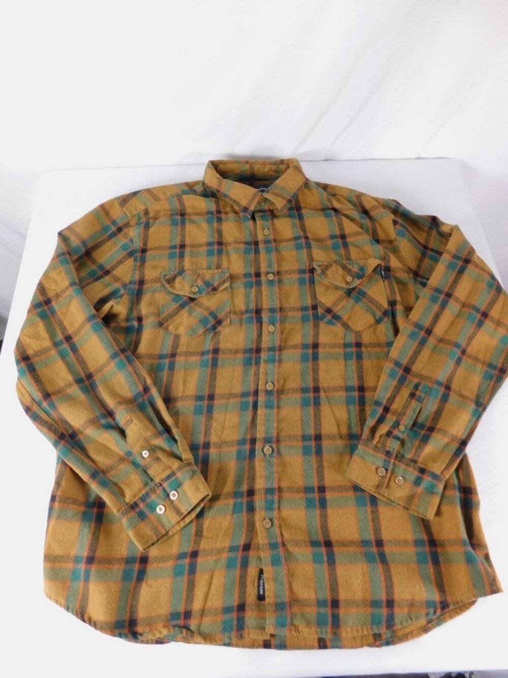 Molokai Surf Co Shirt Mens 2XL Brown Plaid Flannel Button-Up Long Sleeve Pockets - Picture 1 of 11